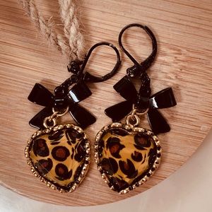 Betsey Johnson Leopard Dangle Earrings